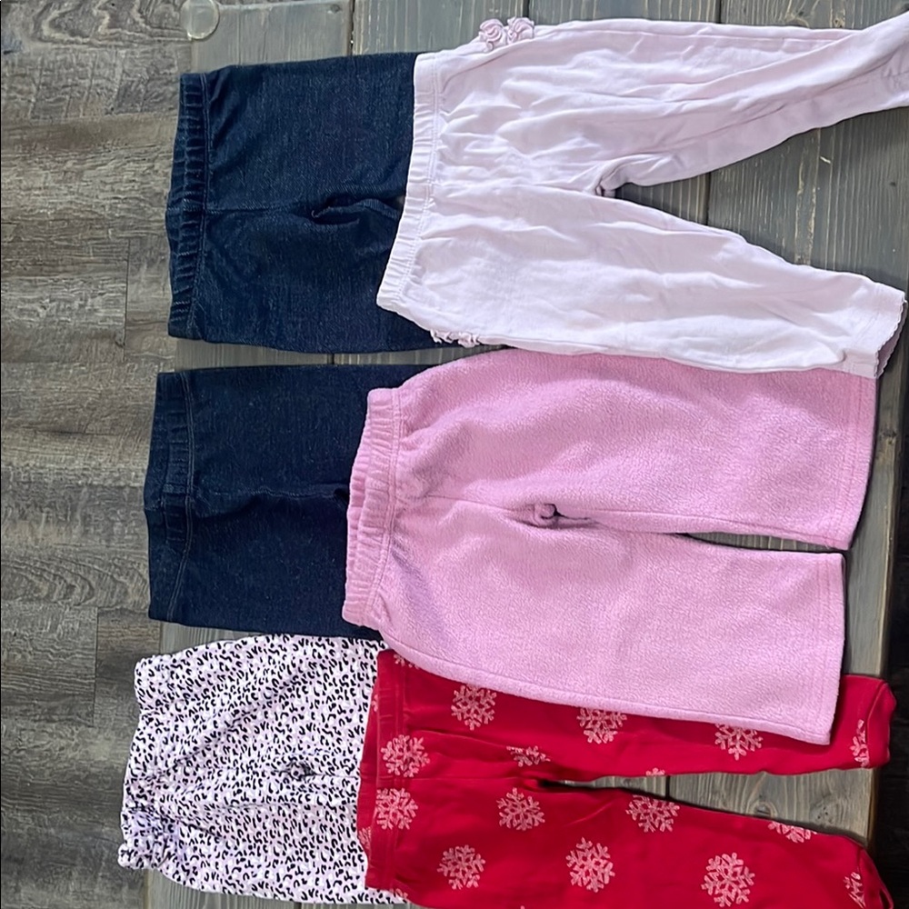 Assorted Kids Leggings Set - Pink, White, Red, and Blue